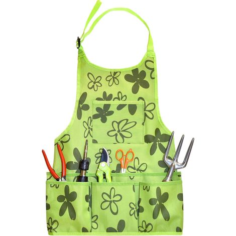 Tablier porte-outils vert ajustable pour le jardinage, la floriculture, la taille et les travaux manuels.-AquaForge (1/5)