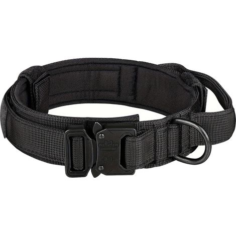 Taktischer Hundehalsband, verstellbar, Kontrollgriff, XL, schwarz (1/2)