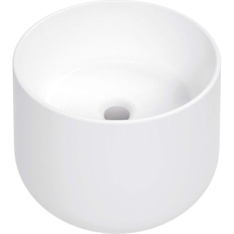 Lavabo in ceramica per piano d'appoggio tondo Ø37,5 cm bianco - Stapol
