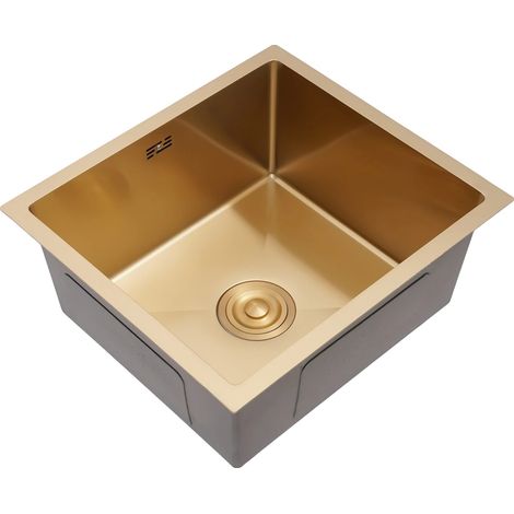 Évier de cuisine, acier inoxydable résistant à la rouille, installation sous plan, Évier de cuisine (1/2)