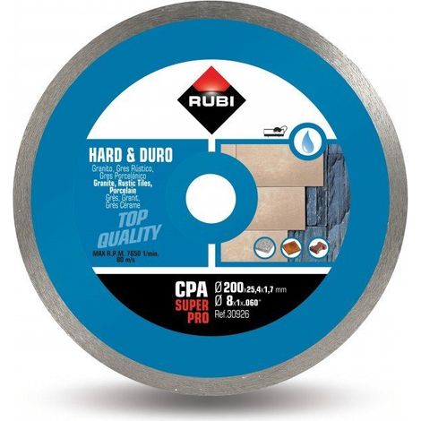 Rubi 30926 Disco Diamante material duro contínuo (CPA) 200 SUPERPRO, Gris, 200 mm