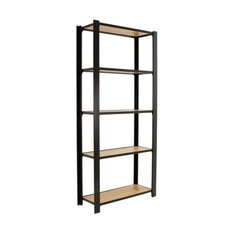 Étagère en métal anthracite chêne 5 étagères 200 kgs dim.2100x1600x300mm sans vis (1/2)