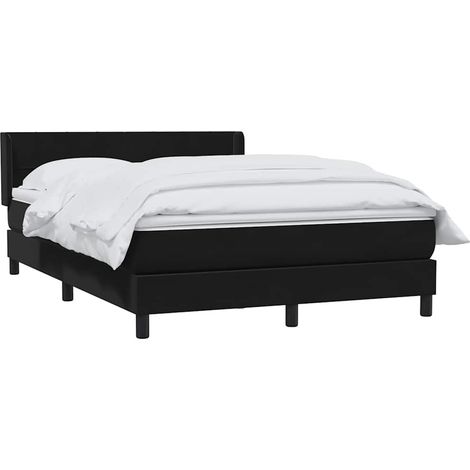 Giroletto a Molle con Materasso Nero 160x210 cm in Velluto vidaXL (1/5)