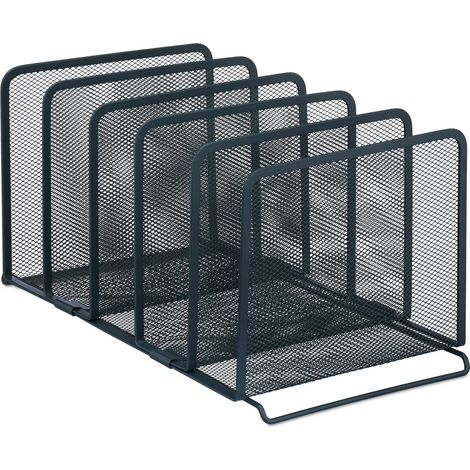 Pratico portariviste da ufficio 5 scomparti struttura organizzata 35 x 25 x 25 cm in metallo antracite 130012714