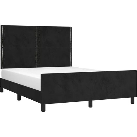 vidaXL Giroletto senza Materasso Nero 140x200 cm in Velluto (1/4)