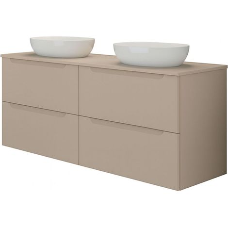 Kibath Mueble de baño con Lavabo VICTORIA 120x45 cm acabado Moka mate 2 cajones suspendido (1/5)
