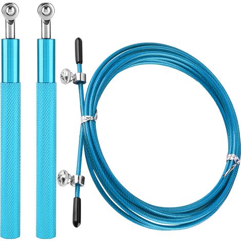 Corde À Sauter En Alliage D Aluminium Avec Roulements - Pour Entraînement Sportif Et Fitness - Bleu - 1 Pièce (1/5)