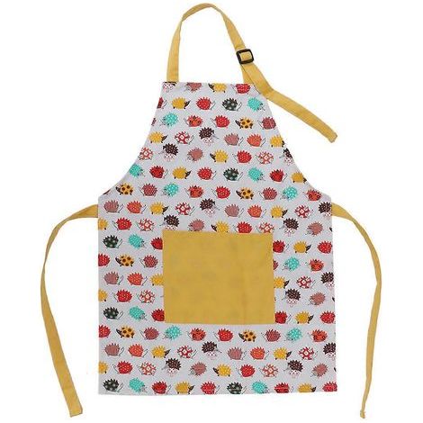 Tabliers en coton pour enfants, motif hérisson, peinture, tabliers pour enfants pour la cuisine et la pâtisserie (petite taille, hérisson) (1/2)