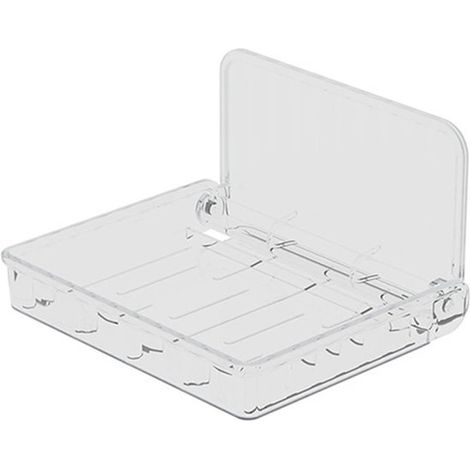 Organizer da parete pieghevole in acrilico trasparente, senza bisogno di forare, mensole impermeabili per bagno e cucina, soluzione salvaspazio con montaggio autoadesivo. (1/5)