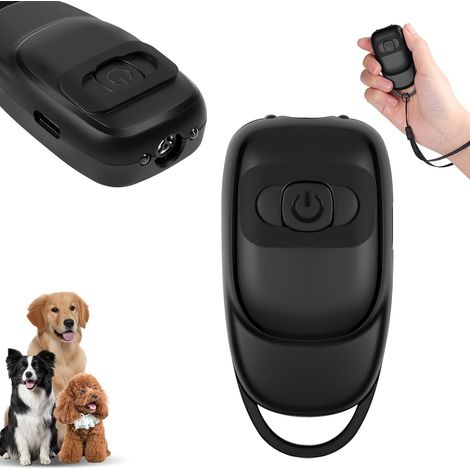 Anti Aboiement Ultrason Chien, Mini Boitier Chien Portable, LED Stroboscopique, Répulsif Ultrasons Rechargeable, Dispositifs d'arrêt d'écorce, Dissuasif l'intérieur&l'extérieur Petit&Grand Chien