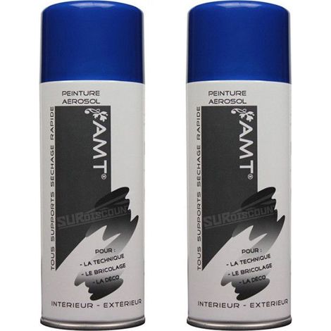 Bombe de Peinture - AMT - Chekington - Lot de 2 - 330ml - Bleu Turquoise - Acrylique (1/2)
