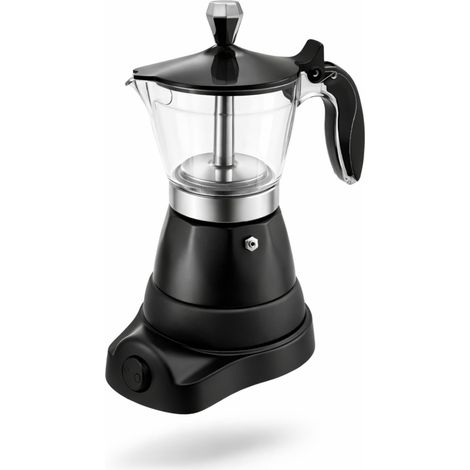 Caffettiera moka elettrica 3 tazze con base rotante 400W
