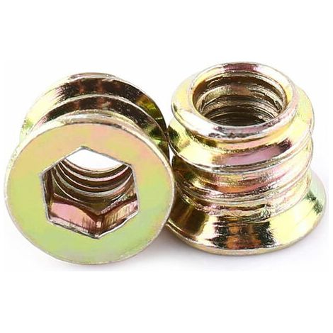 20 tuercas hexagonales de aleación de zinc, insertos de madera roscados, M6 x 10 mm (1/5)