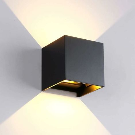 Applique murale LED, Applique Murale imperméable à l'eau montée en Surface Appliques murales intérieures Salon Porche extérieur (6W Couleur : Noir) (1/5)