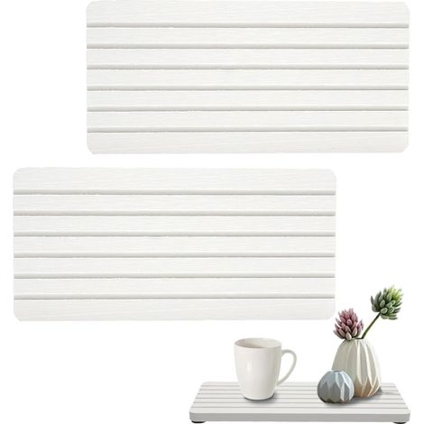 2 Tapis Diatomite, Séchage Rapide, Surface Antidérapante, Pour Cuisine Et Salle De Bain