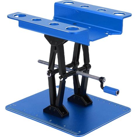 Support de Travail de Réparation de Voiture RC – Manuel – Poste de Travail Inférieur pour Voitures RC /8/10/12/16, Support en Alliage de 2,36 à 5,51 Pouces de Hauteur avec Blocs (Bleu Noir) (1/4)