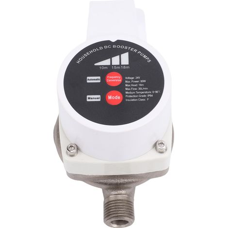 Pompe de surpression de douche intelligente avec tuyau annelé, 3 vitesses, 475,5 GPH, 80 W, pompe à eau écoénergétique pour salle de bain et cuisine, prise européenne G1/2 pouce (1/5)