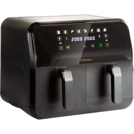 Onemoon D8 Cesto Duplo 4L + 4L Preta 1700W Fritadeira de ar