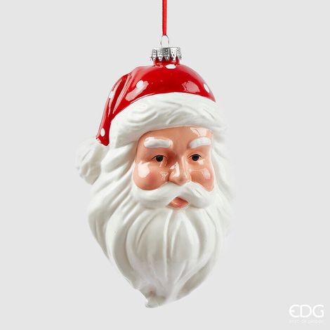 EDG Enzo De Gasperi Decoro Babbo Natale H 20 Cm L 10 Cm L 12 Cm Bianco Rosso