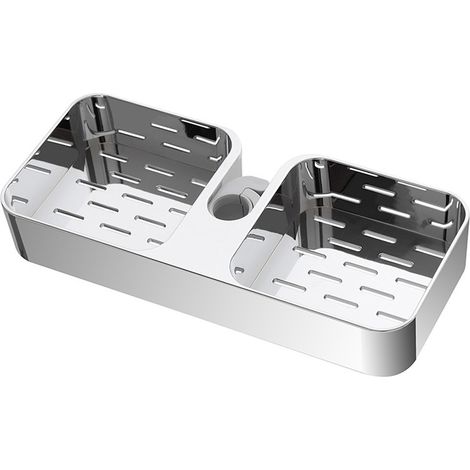 Mensola per asta saliscendi con D. 18, 22, 25 cm in ABS cromo Hidra
