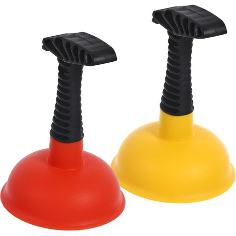 2 Stück Teiliges Rohrreinigungsset mit Starkem Tpr Saugkopf Vielseitiger Bad und Küchenpömpel Effektives Verstopfungswerkzeug für Waschbecken und Wc Langlebig und Einfach zu (1/5)