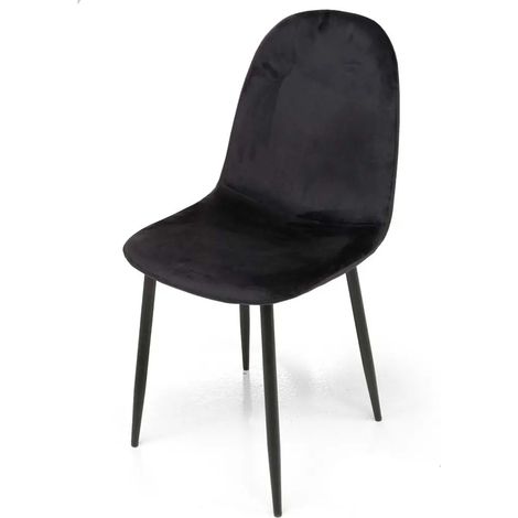 Set 4 sedie imbottite nero cm 52x44x88h