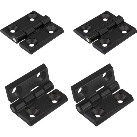 A 4Pcs Zinc Hinges 40x40x5mm, 270 Degree Pivot Heavy Duty Door Hinge, Stainless Steel Exterior Hinge, for Fixed Doors, Small Windows, Drawer, Cabinets, Furniture, Folding Tables Black (1/4)
