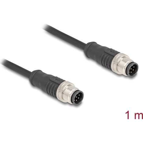 Delock Cable M12 codificado A 8 pin macho a macho PVC 1 m