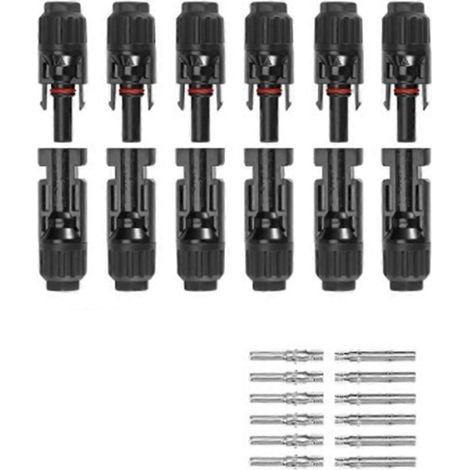Solarstecker mit Verschlüssen, wasserdicht und UV-beständig, für 10 AWG Photovoltaikkabel (12er-Packung) (1/5)