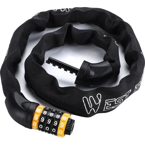 Candado para bicicleta, seguridad de 5 dígitos, longitud ajustable, 100 cm. (1/2)