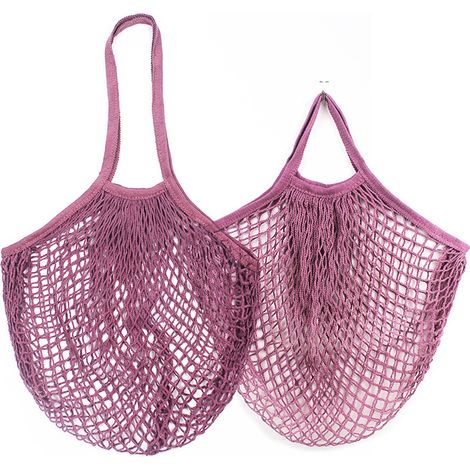 Sac filet en corde de coton pour courses, sac de rangement réutilisable pour fruits et légumes (1/3)