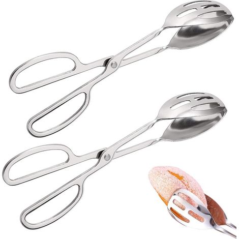 Küchenzange aus Edelstahl, 2er-Set, 25,3 cm, geeignet für Steaks, Waffeln und Grillgerichte (1/5)