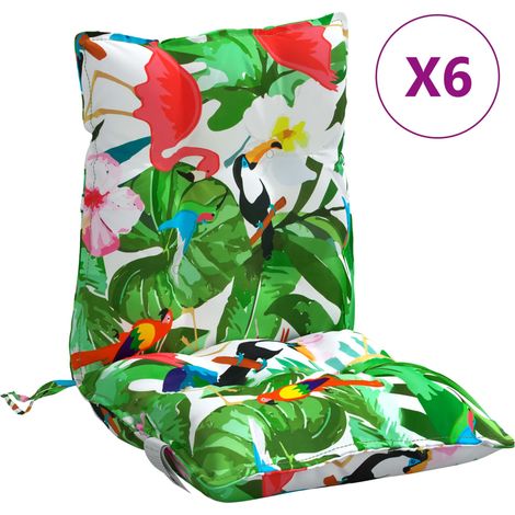 Coussins de chaise à dossier bas lot de 6 multicolore (1/5)