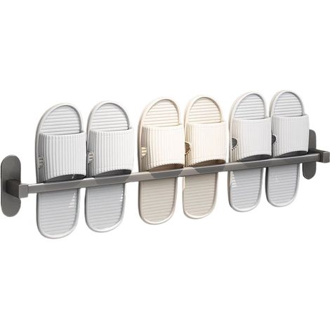 Étagère à pantoufles de salle de bain sans perçage, étagère égouttoir murale, étagère à chaussures pour salle de bain et maison