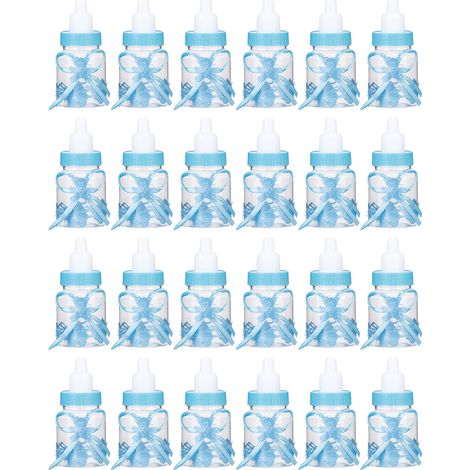 24 pièces jolies bouteilles de lait en plastique, boîtes à bonbons remplies, décorations et souvenirs pour baby shower (1/5)
