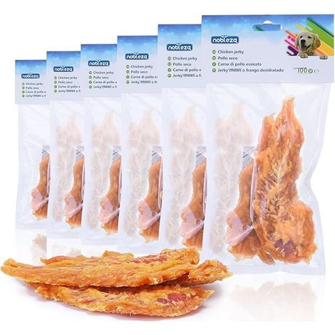 Friandises pour Chien, Poitrine de Poulet, Viande Séchée Naturelle sans Additifs, Friandises pour l'éducation des Chiots, Paquet de 6, 600 g (1/5)