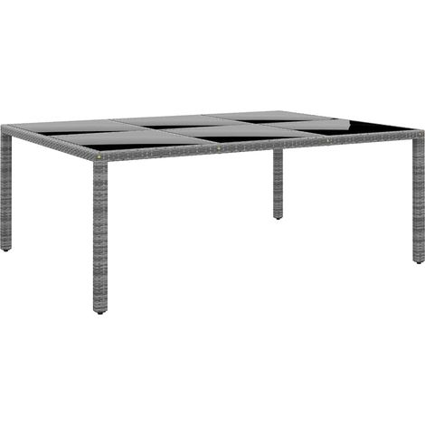 vidaXL Tavolo Giardino 200x150x75 cm Vetro Temperato Polyrattan (1/5)