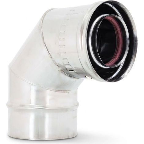 MAKA Curva 87° Canna Fumaria Coassiale Doppia Parete Inox Ø 80/125 mm (1/5)
