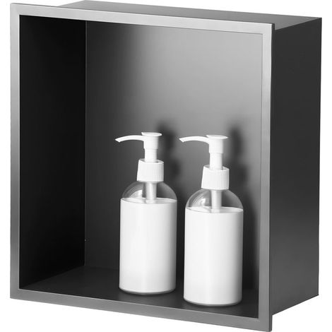 Bathroom Niche, Stainless Steel Shower Niche, Single Layer Shower Niche, Recessed Shower Niche 32x32x12.5cm, Gray (1/5)