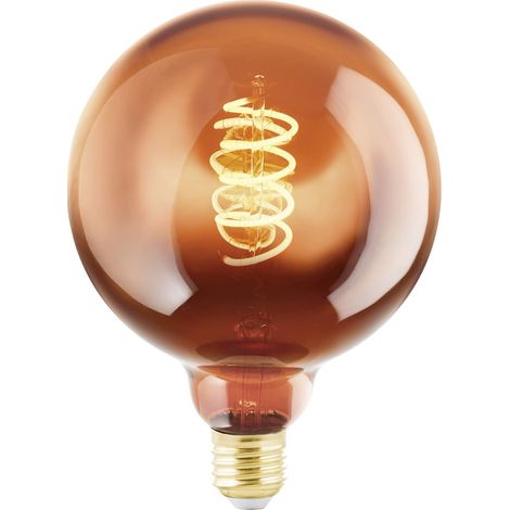 EGLO LED E27 dimmerabile, lampadina a spirale globo, lampada vintage color rame dal design retrò, 4 Watt, 30 Lumen, illuminante bianco caldo, 2000k, Edison G125, Ø 12,5 cm (1/5)
