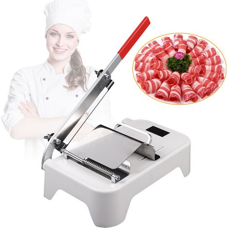 Trancheuse à viande congelée manuelle en acier inoxydable - Trancheuse à main - Trancheuse à mouton, jambon de mouton, coupe-légumes pour bœuf, muton, rouleau de bacon, fromage, légumes (1/5)