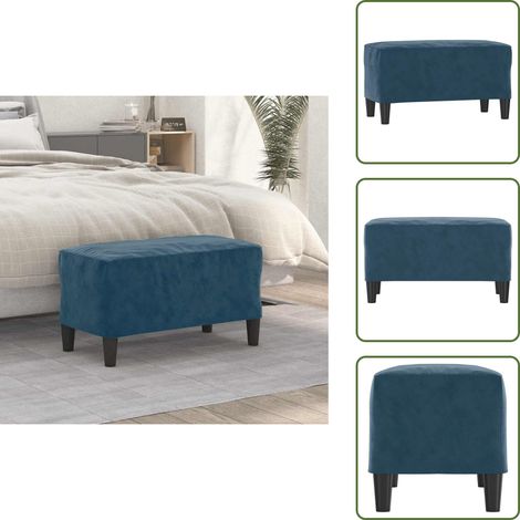 vidaXL Banco de terciopelo azul 70x35x41 cm (1/5)