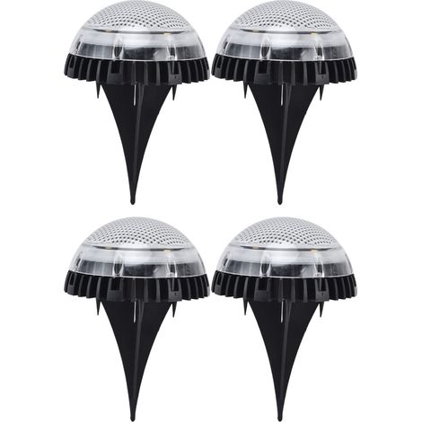 Bodenleuchten, 4-teiliges Solar-Bodenleuchten-Set, 8 LED-Solar-Terrassenleuchten, farbverlaufende Scheiben-Gartenleuchten für den Außenbereich, Gehweg, Hof, Rasen, Terrasse, Garten (1/5)