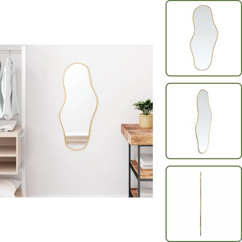 Spiegel für Badezimmer - vidaXL Wandspiegel Golden 80x35 cm - Spiegel für Wohnzimmer (1/5)