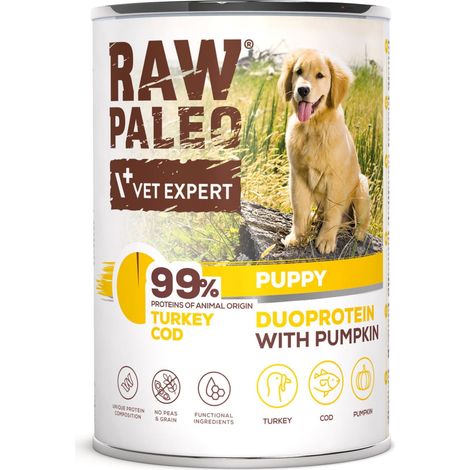 RAW PALEO Puppy Duoprotein Truthahn/Kabeljau für Welpen 400g