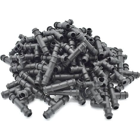 Lot de 100 Tés cannelés 16x16x16 pour micro irrigation