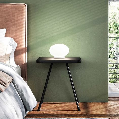 Lampe De Chevet Yoga En Verre Souffle Blanc Depoli