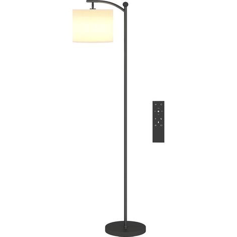Lampadaire dimmable 2 températures de couleur avec télécommande, minuterie de 60 minutes, 160 cm, noir (1/5)