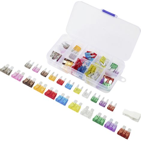 TRU COMPONENTS 60pcs fuse kit TC-14378664 Sicherungs-Set, Sicherungszieher 2 A, 3 A, 5 A, 7.5 A, 10 (1/3)