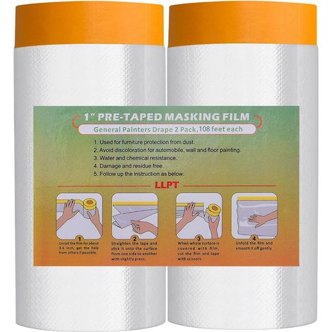 Pre-Recorded Masking Tape and Drape Film 140 cm (unfolded) x 33 m (1/5)